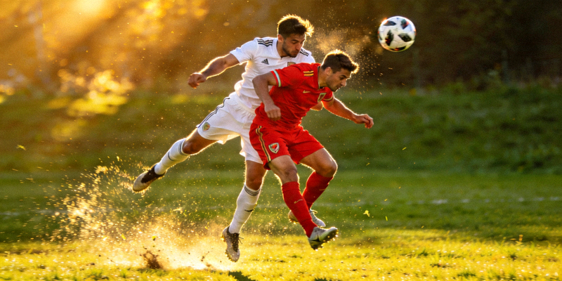 世界杯比赛精彩瞬间 - 球员争抢头球